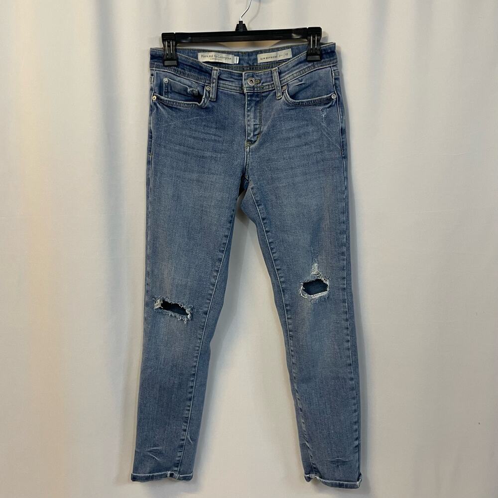 Pilcro and the Letterpress by Anthropologie Slim Boyfriend Light Wash Jeans 25